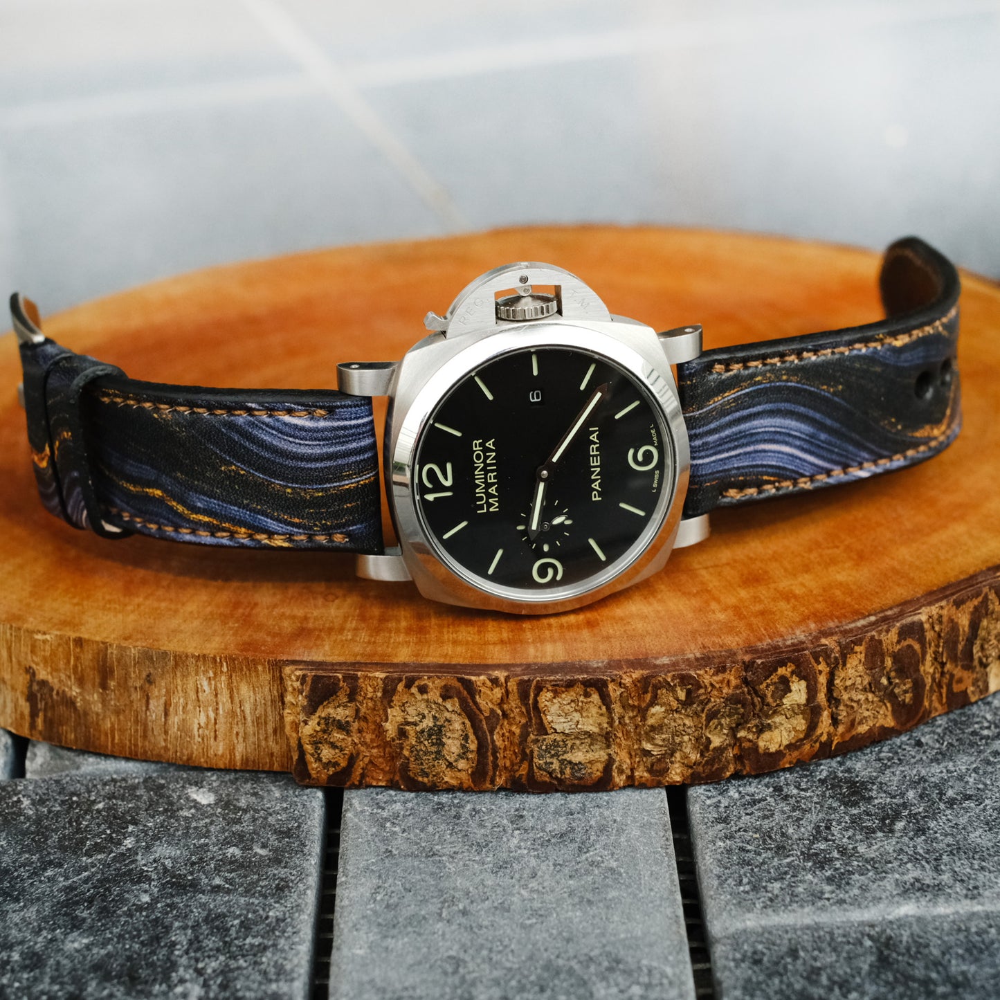 Panerai Watchband Resin Style For Officine Panerai Luminor Marina Radiomir PAM 22mm 24mm 26mm Band Handmade Leather Straps - ruslieco