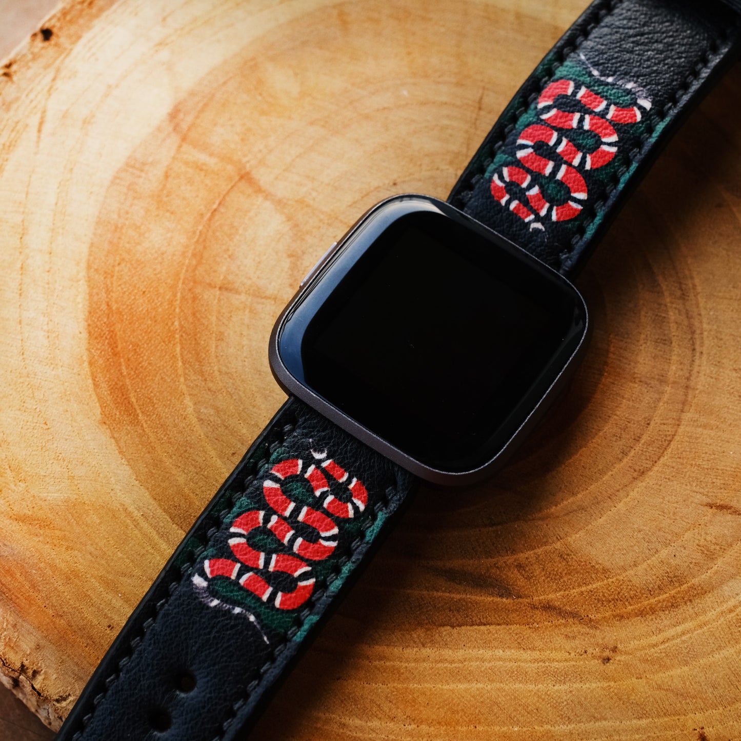 snake watch strap on fitbit watch