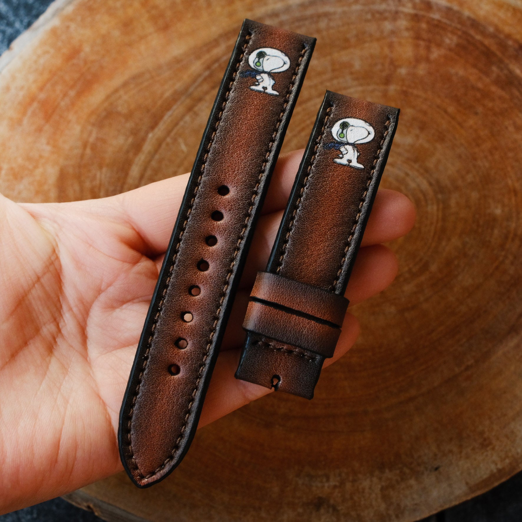 snoopy brown watch strap